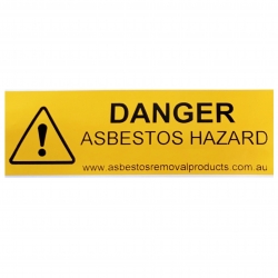 Yellow Danger Asbestos Sticker - Click for more info